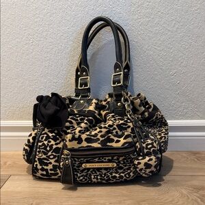 Vintage Juicy Couture Black and Tan Cheetah Shoulder Bag